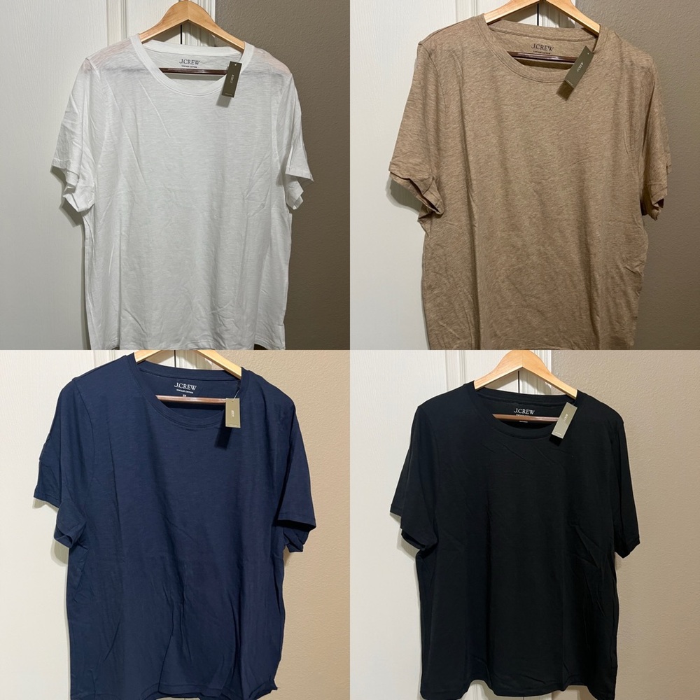 NWT J. Crew 4 Vintage cotton crewneck T-shirts
